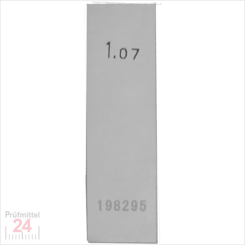 STEINLE 4202 Einzel Parallel Endmaß Stahl 1,07 mm
DIN EN ISO 3650 mit Toleranzklasse: 1
