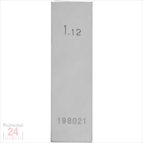 STEINLE 4202 Einzel Parallel Endmaß Stahl 1,12 mm
DIN EN ISO 3650 mit Toleranzklasse: 1