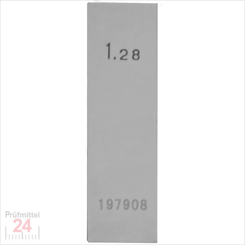 STEINLE 4202 Einzel Parallel Endmaß Stahl 1,28 mm
DIN EN ISO 3650 mit Toleranzklasse: 1