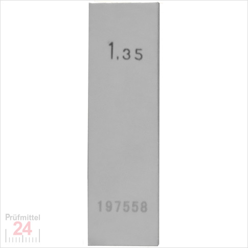 STEINLE 4202 Einzel Parallel Endmaß Stahl 1,35 mm
DIN EN ISO 3650 mit Toleranzklasse: 1