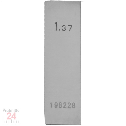 STEINLE 4202 Einzel Parallel Endmaß Stahl 1,37 mm
DIN EN ISO 3650 mit Toleranzklasse: 1
