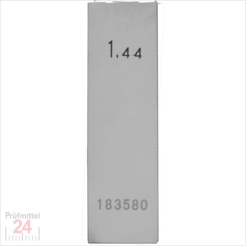 STEINLE 4202 Einzel Parallel Endmaß Stahl 1,44 mm
DIN EN ISO 3650 mit Toleranzklasse: 1