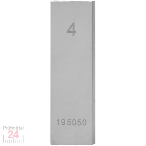 STEINLE 4202 Einzel Parallel Endmaß Stahl 4 mm
DIN EN ISO 3650 mit Toleranzklasse: 1
