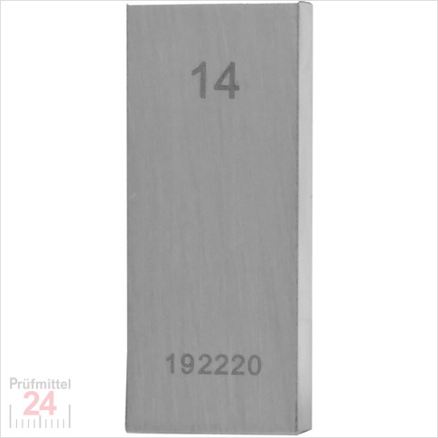 STEINLE 4202 Einzel Parallel Endmaß Stahl 14 mm
DIN EN ISO 3650 mit Toleranzklasse: 1