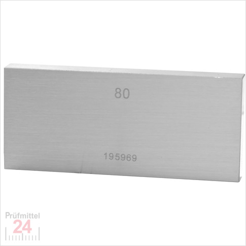 STEINLE 4202 Einzel Parallel Endmaß Stahl 80 mm
DIN EN ISO 3650 mit Toleranzklasse: 1