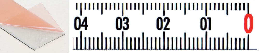 Skalenbandmaße weiß 13 mm breit, Bezifferung von rechts nach links mit Selbstklebefolie