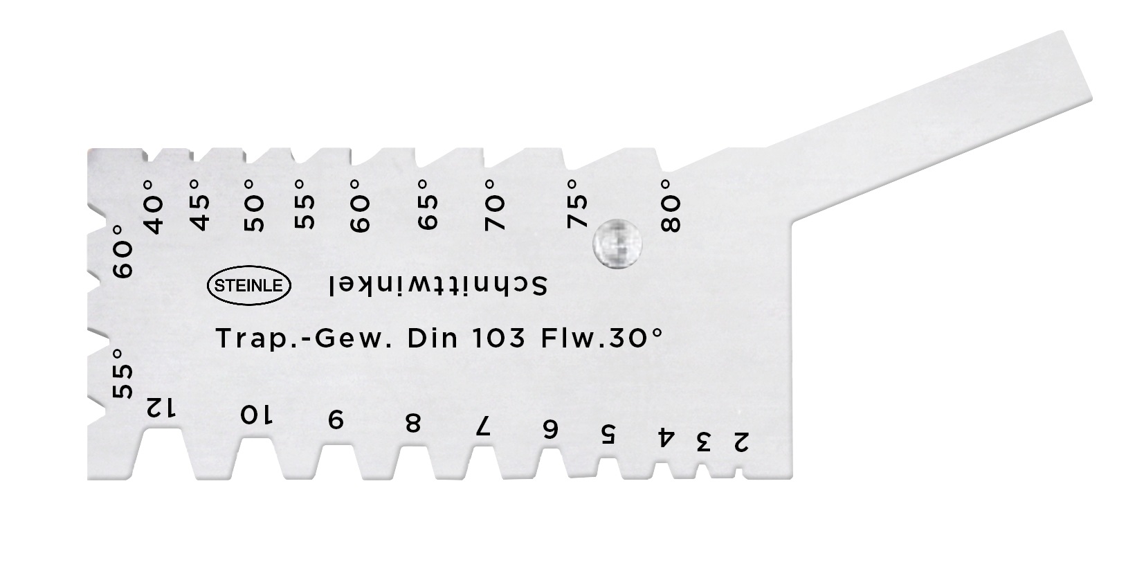 Gewindestahllehre mit Freiwinkelanschlag 0-30°