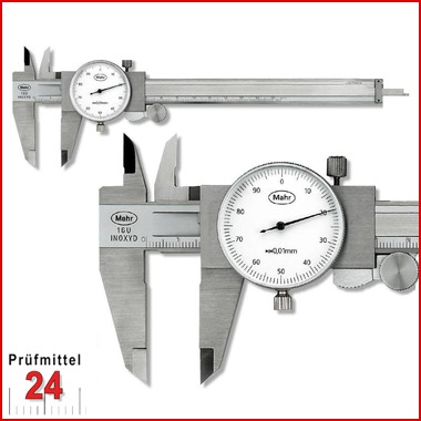 Messschieber mit Rundskala 150 mm
Mahr MarCal 16U 4107005
Ablesung: 0,01 mm
mit Feineinstellung