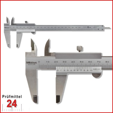 Mitutoyo Taschen Messschieber 200 mm
Serie 530, Ablesung: 0,05 mm
mit Feststellschraube 530-108
Tiefenmaß: flach