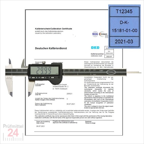 STEINLE 1307 Digital Messschieber 150 mm -DAL-
mit Feststellschraube, Tiefenmaß eckig
inkl. Kalibriermarke & DAkkS Kalibrierschein
entspricht der IATF 16949 Forderung