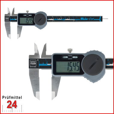 Digital Messschieber TESA 150 mm
TWIN-CAL IP40 00530097
mit eckigem Tiefenmaß
Datenausgang: Ja, Ohne Antriebsrad