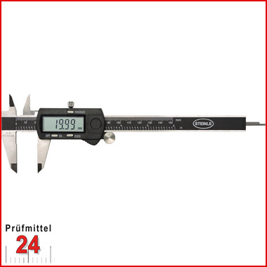 STEINLE 1321 Digital Messschieber 150 mm
mit Feststellschraube, Ablesung: 0,01 mm
Tiefenmaß eckig