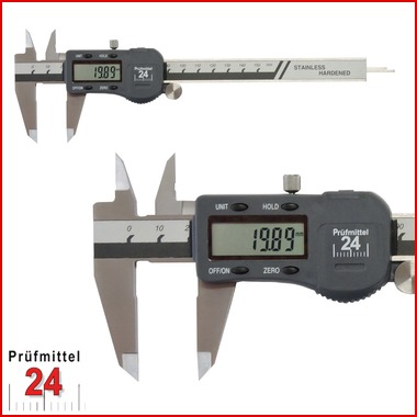 Digital Messschieber STANDARD 150 mm
mit Feststellschraube, Tiefenmaß: flach
inkl abnehmbarem Reibrad