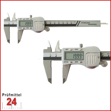 Digital Messschieber STANDARD mit Metallgehäuse 150 mm
mit Feststellschraube, Tiefenmaß: flach