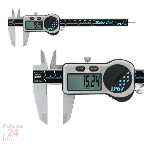 Digital Messschieber IP67 TESA 150 mm
TWIN-CAL IP67 00530321
mit rundem Tiefenmaß
Datenausgang: Ja, Mit Antriebsrad