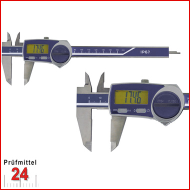 Digital Messschieber IP67 200 mm
mit Feststellschraube, Tiefenmaß: flach