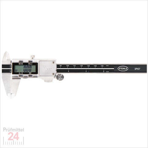 STEINLE 1424 Digital IP67 Messschieber 200 mm
mit Feststellschraube, Ablesung: 0,01 mm
Tiefenmaß eckig