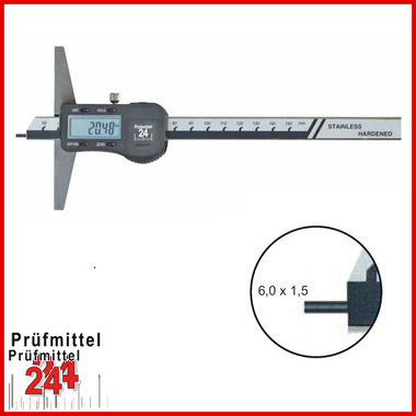 Tiefenmessschieber Digital 200 mm
Brückenlänge: 100 mm
mit Stiftspitze