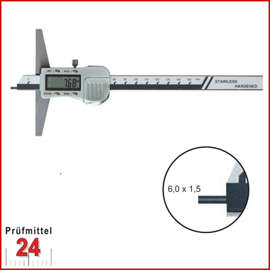 Tiefenmessschieber mit Metallgehäuse 80 mm
Brückenlänge: 50 mm
mit Stiftspitze