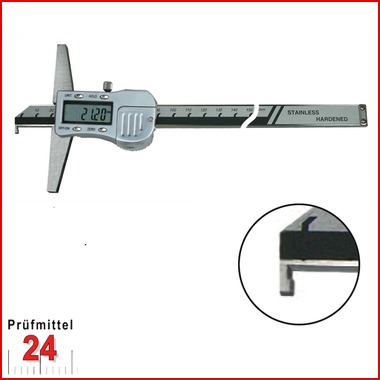 Tiefenmessschieber mit Metallgehäuse 200 mm
Brückenlänge: 100 mm
mit Haken