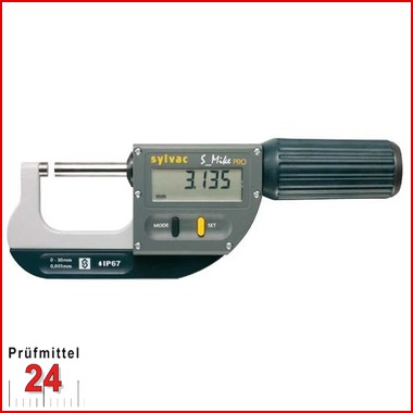 Digital Sylvac Messschraube 0-30 mm
S_Mike PRO - 9030300 - IP67
 Zylindrisch Ø6,5 