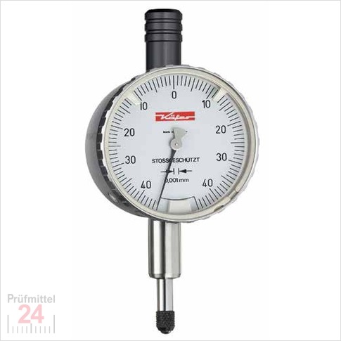 Käfer Messuhr 0 - 0.08 mm SI-914
Ablesung: 0,001 mm Sicherheitsmessuhr / Feinzeigermesswerk
Zffernblatt: 40 mm Zeigerumdrehung: 