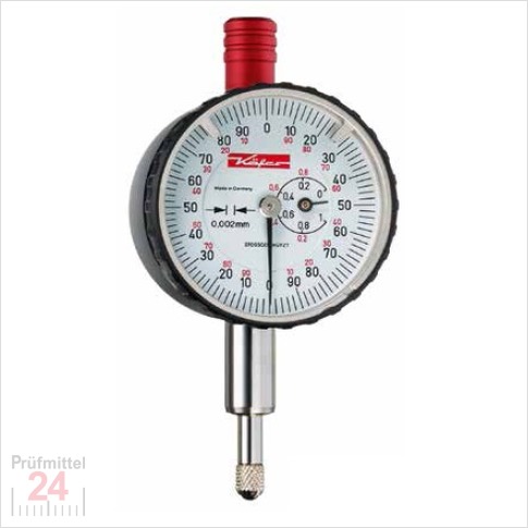 Käfer Messuhr 0 - 0.16 mm FM 500 SI
Ablesung: 0,002 mm Sicherheitsmessuhr
Zffernblatt: 58 mm Zeigerumdrehung: 