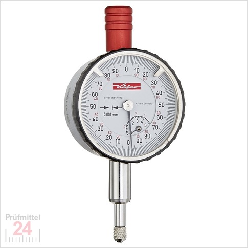 Käfer Messuhr 0 - 5 mm KM 1000/5 S
Ablesung: 0,001 mm Stoßschutz
Zffernblatt: 40 mm Zeigerumdrehung: 0.2 mm