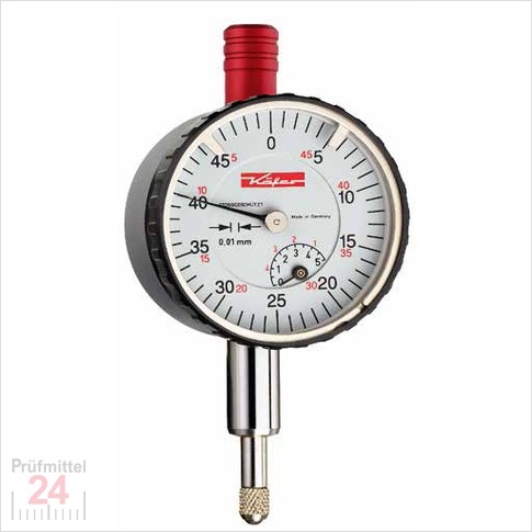 Käfer Messuhr 0 - 5 mm KM 4/5 S
Ablesung: 0,01 mm Stoßschutz
Zffernblatt: 40 mm Zeigerumdrehung: 0.5 mm