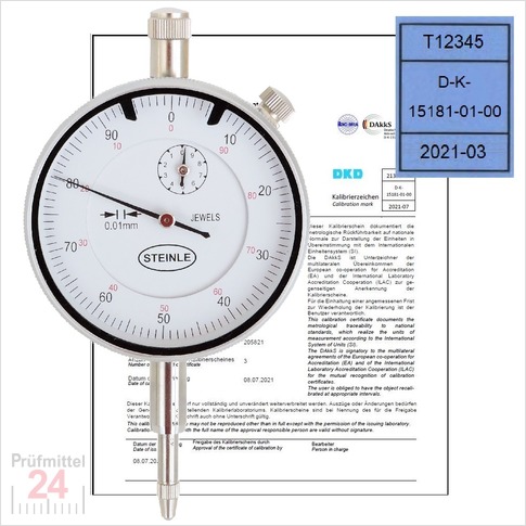 STEINLE Messuhr 3105 0 - 10 mm -DAL-
Ablesung: 0,01 mm
Ziffernblatt: 58 mm Zeigerumdrehung: 1 mm
inkl. Kalibriermarke & DAkkS Kalibrierschein
entspricht der IATF 16949 Forderung
Aktionspreis gültig bis 31.05.2024
Nur solange der Vorrat reicht