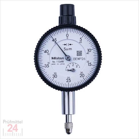 Mitutoyo Messuhr 0 - 3.5 mm   1124AB
Serie 2 , Ablesung: 0,005 mm  Hartmetallbestückt
Ziffernblatt 40 mm, Genauigkeit:+/-0.012 mm
Ziffernblattfarbe: Weiss - Abschlussdeckel Flach