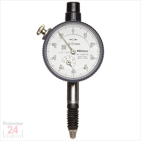 Mitutoyo Messuhr 0 - 5 mm 1044AB-60 alt: 1044SB-60
Serie 2 , Ablesung: 0,01 mm  Wasserdicht IP64
Ziffernblatt 40 mm, Genauigkeit:+/-0.013 mm
Ziffernblattfarbe: Weiss - Abschlussdeckel Flach