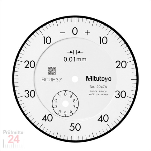 Mitutoyo Messuhr 0 - 10 mm 2047A alt: 2047S
Serie 2 , Ablesung: 0,01 mm  
Ziffernblatt 58 mm, Genauigkeit:+/-0.013 mm
Ziffernblattfarbe: Weiss - Abschlussdeckel mit Öse