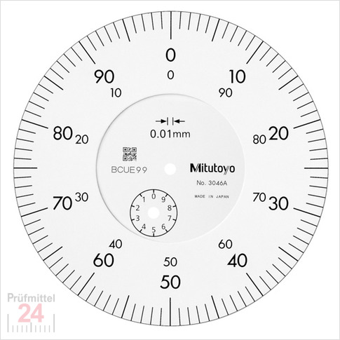 Mitutoyo Messuhr 0 - 10 mm 3046AB alt: 3046SB
Serie 2 , Ablesung: 0,01 mm  
Ziffernblatt 80 mm, Genauigkeit:+/-0.015 mm
Ziffernblattfarbe: Weiss - Abschlussdeckel Flach