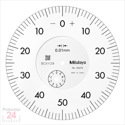 Mitutoyo Messuhr 0 - 10 mm 3047AB alt: 3047SB
Serie 2 , Ablesung: 0,01 mm  
Ziffernblatt 80 mm, Genauigkeit:+/-0.015 mm
Ziffernblattfarbe: Weiss - Abschlussdeckel Flach