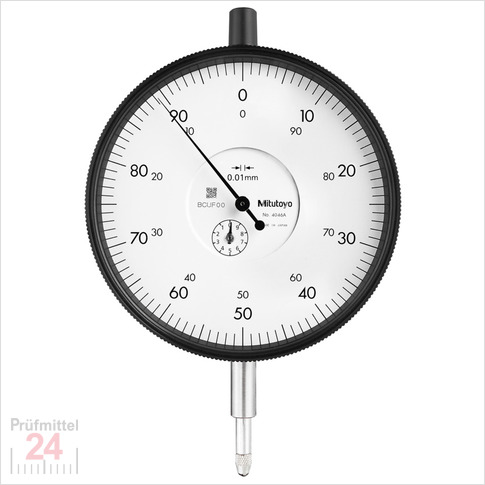 Mitutoyo Messuhr 0 - 10 mm 4046A alt: 4046S
Serie 2 , Ablesung: 0,01 mm  Stoßschutz, Edelsteingelagert
Ziffernblatt 92 mm, Genauigkeit:+/-0.015  mm
Ziffernblattfarbe: Weiss - Abschlussdeckel mit Öse