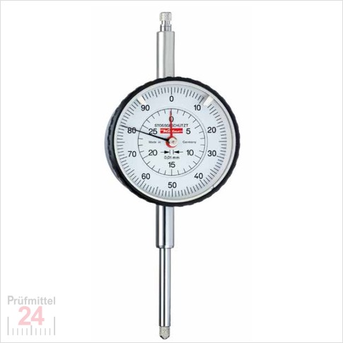 Käfer Messuhr 0 - 30 mm M 2/30 S
Ablesung: 0,01 mm Stoßschutz
Zffernblatt: 58 mm Zeigerumdrehung: 1 mm