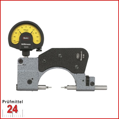 Mahr Feinzeiger Rachenlehre 840 FH 
MaraMeter FH 4451000 
Messbereich 0 - 30 mm 
Wiederholbarkeit 1 µm
mit auswechselbaren Messeinsätzen