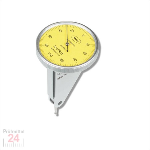 Mahr 800VGM Fühlhebelmessgerät 0,2 / 0,002 mm 
Messeinsatz: 14,5 mm / Außenring: 38 mm
4302250 / Bezifferung: 100-0-100 / Bauform: vertikal