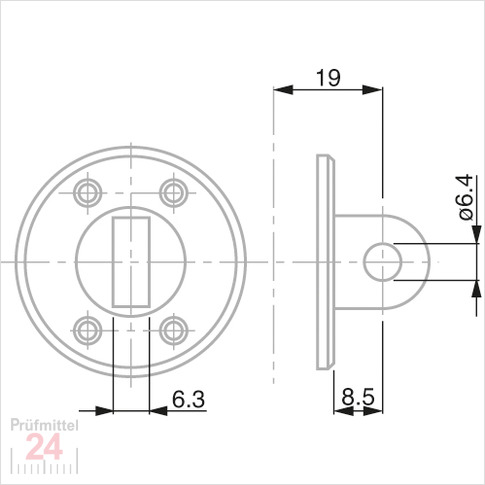 Rückwand mit zentrierter Öse für TESA - MERCER - COMPAC - DIGICO Ø 40 mm
01460008