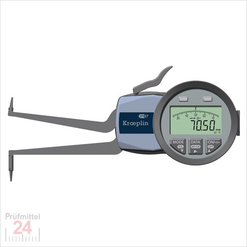 Kroeplin Schnelltaster Digital Messbereich:  50 - 70   mm
für Innen Nutenmessung Typ:  G250  
Skalenteilungswert Skw: 0,01 mm
Max. Tastarmlänge L: 85 mm