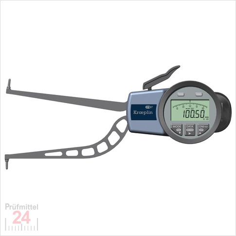 Kroeplin Schnelltaster Digital Messbereich:  70 - 100   mm
für Innen Nutenmessung Typ:  G370  
Skalenteilungswert Skw: 0,02 mm
Max. Tastarmlänge L: 132 mm