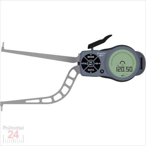 Kroeplin Schnelltaster Digital 90 - 120 mm
für Innen-Nutenmessung Typ: L390
Skalenteilungswert Skw:   0,001 / 0,002 / 0,005 / 0,01 / 0,02 / 0,05   mm
Max. Tastarmlänge: 132 mm