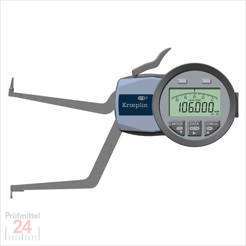 Kroeplin Schnelltaster Digital Messbereich:  85 - 105   mm
für Innen 3Punkt Messungen Typ:  G285P3  
Skalenteilungswert Skw: 0,005 mm
Max. Tastarmlänge L: 84 mm