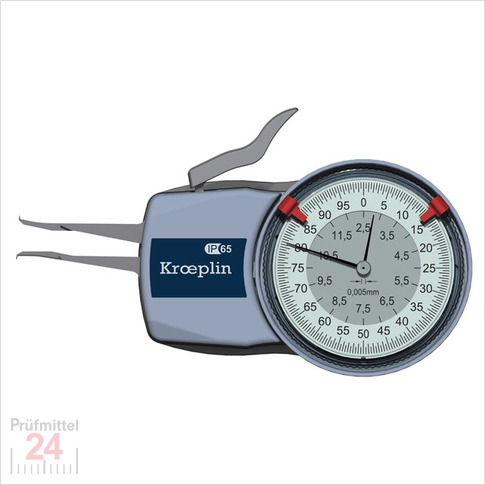 Kroeplin Schnelltaster Analog Messbereich:  2,5 - 12,5   mm
für Innen Nutenmessung Typ:  H102  
Skalenteilungswert Skw: 0,005 mm
Max. Tastarmlänge L: 12 mm