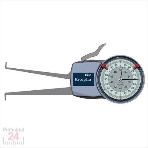 Kroeplin Schnelltaster Analog Messbereich:  30 - 50   mm
für Innen Nutenmessung Typ:  H230  
Skalenteilungswert Skw: 0,01 mm
Max. Tastarmlänge L: 85 mm