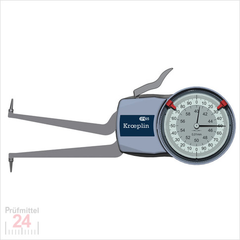 Kroeplin Schnelltaster Analog Messbereich:  40 - 60   mm
für Innen Nutenmessung Typ:  H240  
Skalenteilungswert Skw: 0,01 mm
Max. Tastarmlänge L: 85 mm