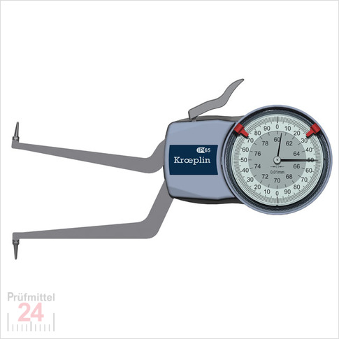 Kroeplin Schnelltaster Analog Messbereich:  60 - 80   mm
für Innen Nutenmessung Typ:  H260  
Skalenteilungswert Skw: 0,01 mm
Max. Tastarmlänge L: 85 mm