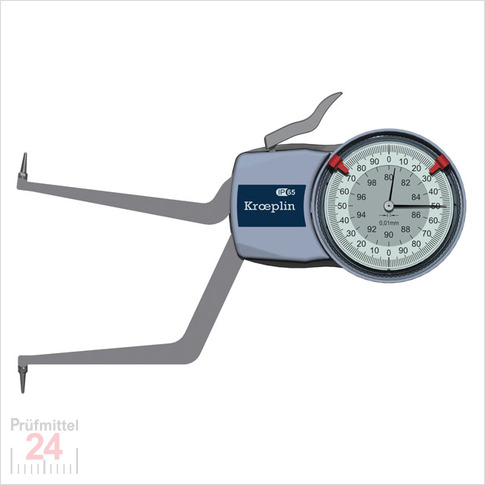 Kroeplin Schnelltaster Analog Messbereich:  80 - 100   mm
für Innen Nutenmessung Typ:  H280  
Skalenteilungswert Skw: 0,01 mm
Max. Tastarmlänge L: 85 mm