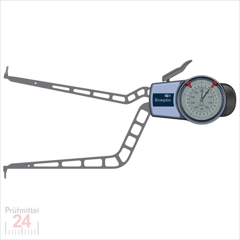 Kroeplin Schnelltaster Analog Messbereich:  100 - 150   mm
für Innen Nutenmessung Typ:  H4100  
Skalenteilungswert Skw: 0,05 mm
Max. Tastarmlänge L: 192 mm